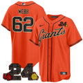 Men's San Francisco Giants 2024 Willie Mays Patch Vapor Premier Limited Jersey V2 - All Stitched - Orange, Logan Webb