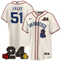 Men's San Francisco Giants 2024 Willie Mays Patch Vapor Premier Limited Jersey V2 - All Stitched - Cream, Jung Hoo Lee