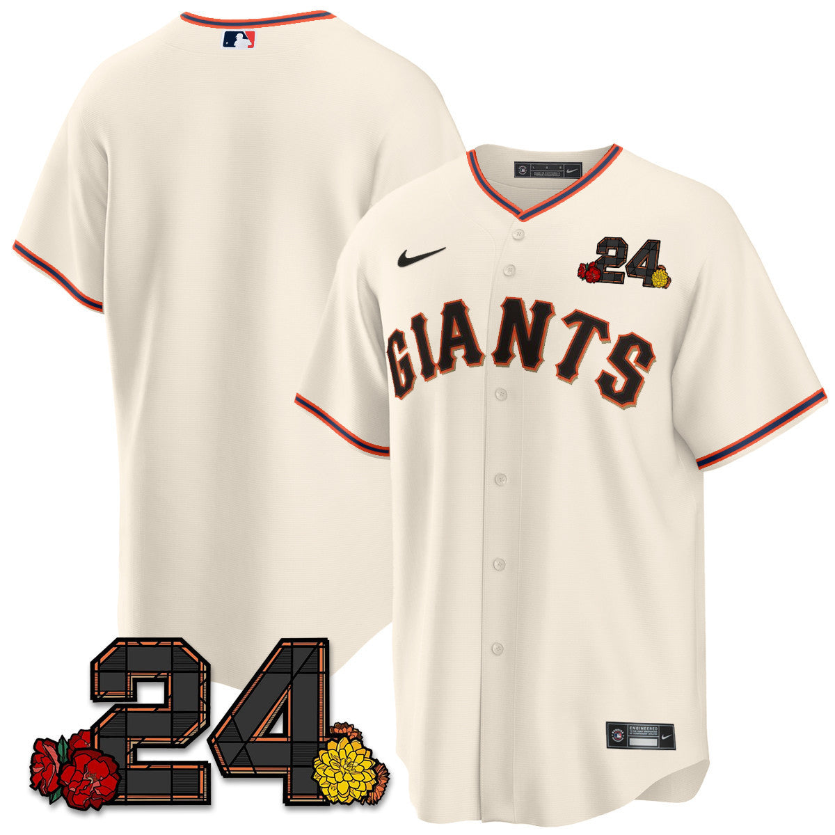 Men's San Francisco Giants 2024 Willie Mays Patch Vapor Premier Limited Jersey V2 - All Stitched - Cream Home, Team