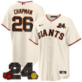 Men's San Francisco Giants 2024 Willie Mays Patch Vapor Premier Limited Jersey V2 - All Stitched - Cream Home, Matt Chapman