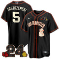 Men's San Francisco Giants 2024 Willie Mays Patch Vapor Premier Limited Jersey V2 - All Stitched - Black Limited, Mike Yastrzemski