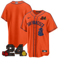 Men's San Francisco Giants 2024 Willie Mays Patch Vapor Premier Limited Jersey V2 - All Stitched - Orange Limited, Team