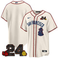 Men's San Francisco Giants 2024 Willie Mays Patch Vapor Premier Limited Jersey V2 - All Stitched - Cream, Team