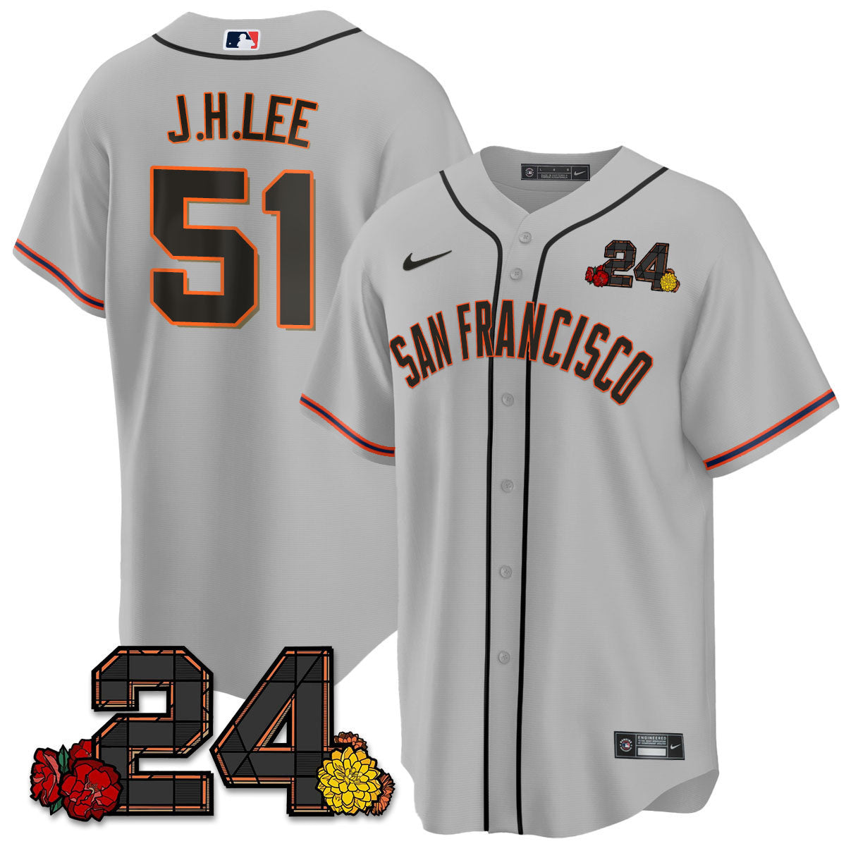 Men's San Francisco Giants 2024 Willie Mays Patch Vapor Premier Limited Jersey V2 - All Stitched - Gray, Jung Hoo Lee