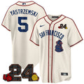 Men's San Francisco Giants 2024 Willie Mays Patch Vapor Premier Limited Jersey V2 - All Stitched - Cream, Mike Yastrzemski