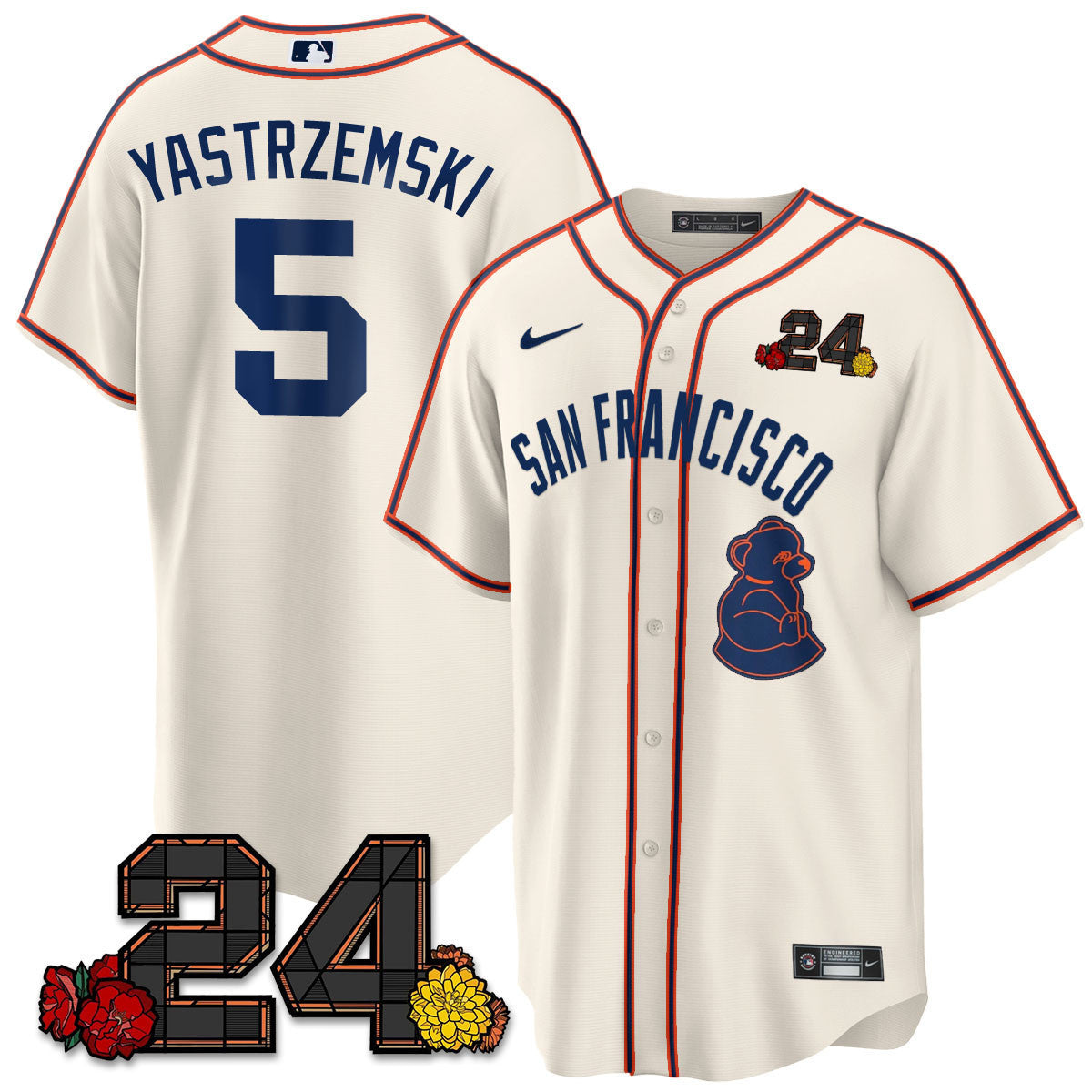 Men's San Francisco Giants 2024 Willie Mays Patch Vapor Premier Limited Jersey V2 - All Stitched - Cream, Mike Yastrzemski