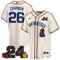 Men's San Francisco Giants 2024 Willie Mays Patch Vapor Premier Limited Jersey V2 - All Stitched - Cream, Matt Chapman