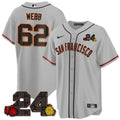Men's San Francisco Giants 2024 Willie Mays Patch Vapor Premier Limited Jersey V2 - All Stitched - Gray, Logan Webb