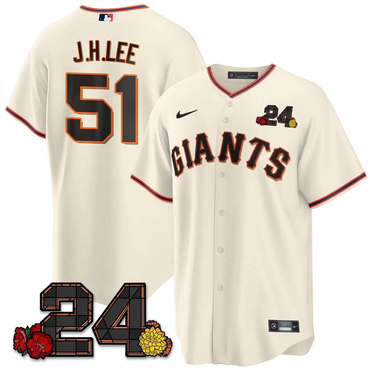 Men's San Francisco Giants 2024 Willie Mays Patch Vapor Premier Limited Jersey V2 - All Stitched - Cream Home, Jung Hoo Lee