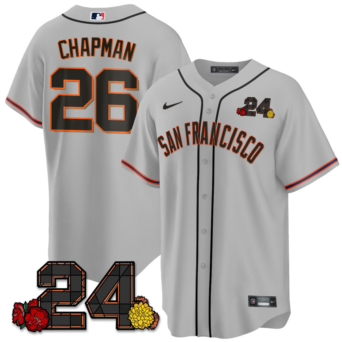 Men's San Francisco Giants 2024 Willie Mays Patch Vapor Premier Limited Jersey V2 - All Stitched - Gray, Matt Chapman