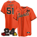 Men's San Francisco Giants 2024 Willie Mays Patch Vapor Premier Limited Jersey V2 - All Stitched - Orange, Jung Hoo Lee