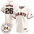Men's San Francisco Giants 2024 Willie Mays Patch Vapor Premier Limited Jersey V6 - All Stitched - Cream, Matt Chapman