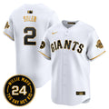 Men's San Francisco Giants 2024 Willie Mays Patch Vapor Premier Limited Jersey V6 - All Stitched - White Gold, Jorge Soler
