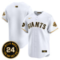 Men's San Francisco Giants 2024 Willie Mays Patch Vapor Premier Limited Jersey V6 - All Stitched - White Gold, Team