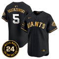 Men's San Francisco Giants 2024 Willie Mays Patch Vapor Premier Limited Jersey V6 - All Stitched - Black Gold, Mike Yastrzemski