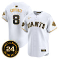 Men's San Francisco Giants 2024 Willie Mays Patch Vapor Premier Limited Jersey V6 - All Stitched - White Gold, Michael Conforto