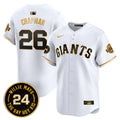Men's San Francisco Giants 2024 Willie Mays Patch Vapor Premier Limited Jersey V6 - All Stitched - White Gold, Matt Chapman