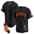Men's San Francisco Giants California Patch Vapor Premier Limited Jersey - All Stitched - Black, Team