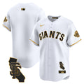Men's San Francisco Giants California Patch Vapor Premier Limited Jersey - All Stitched - White Gold, Team