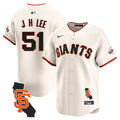 Men's San Francisco Giants California Patch Vapor Premier Limited Jersey - All Stitched - Cream, Jung Hoo Lee