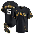Men's San Francisco Giants California Patch Vapor Premier Limited Jersey - All Stitched - Black Gold, Mike Yastrzemski
