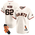 Men's San Francisco Giants California Patch Vapor Premier Limited Jersey - All Stitched - Cream, Logan Webb