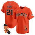 Men's San Francisco Giants California Patch Vapor Premier Limited Jersey - All Stitched - Orange, Joey Bart