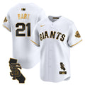 Men's San Francisco Giants California Patch Vapor Premier Limited Jersey - All Stitched - White Gold, Joey Bart