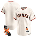 Men's San Francisco Giants California Patch Vapor Premier Limited Jersey - All Stitched - Cream, Team