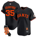 Men's San Francisco Giants California Patch Vapor Premier Limited Jersey - All Stitched - Black, Brandon Crawford