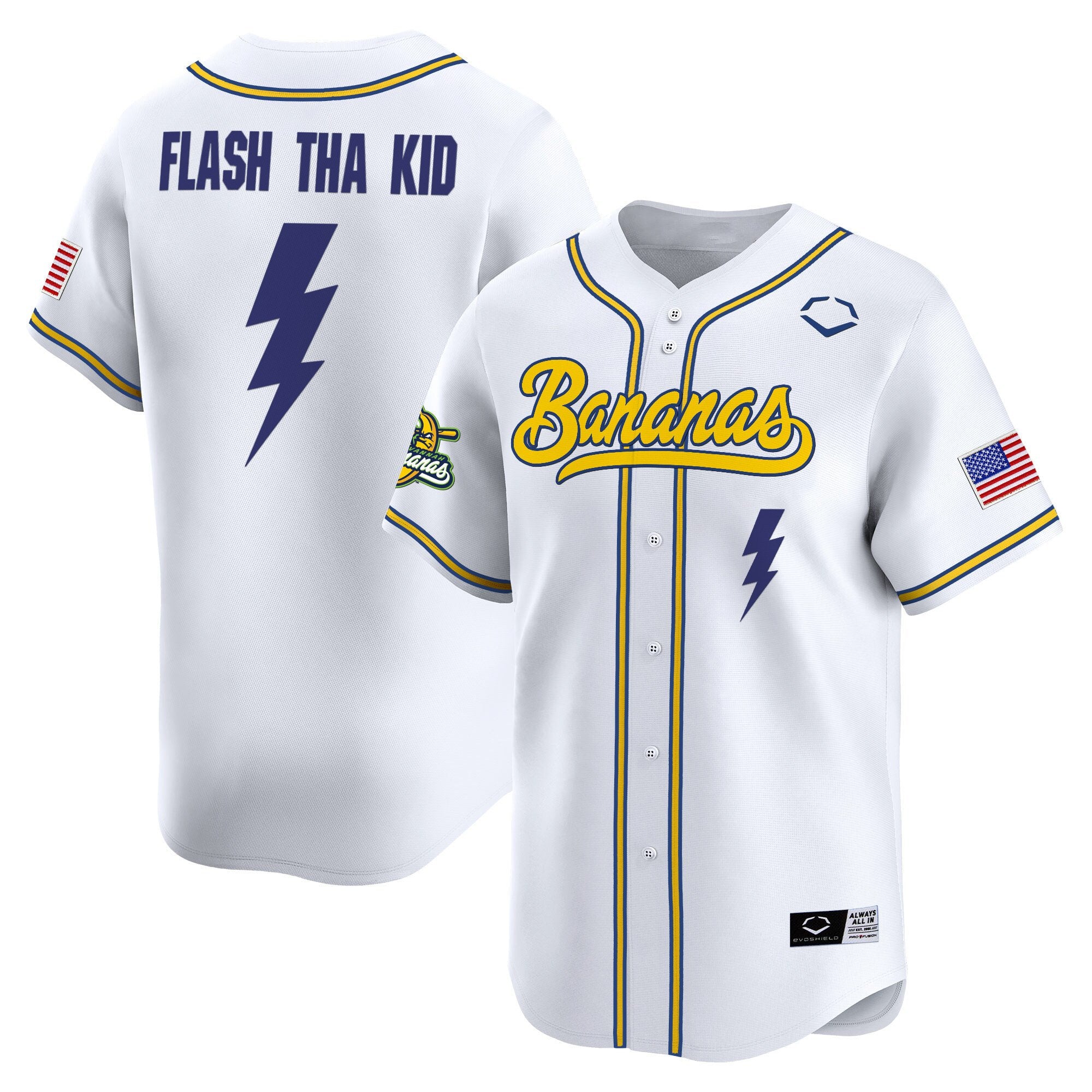 Men's Savannah Bananas Vapor Premier Limited Jersey - All stitched - White, Malachi Mitchell