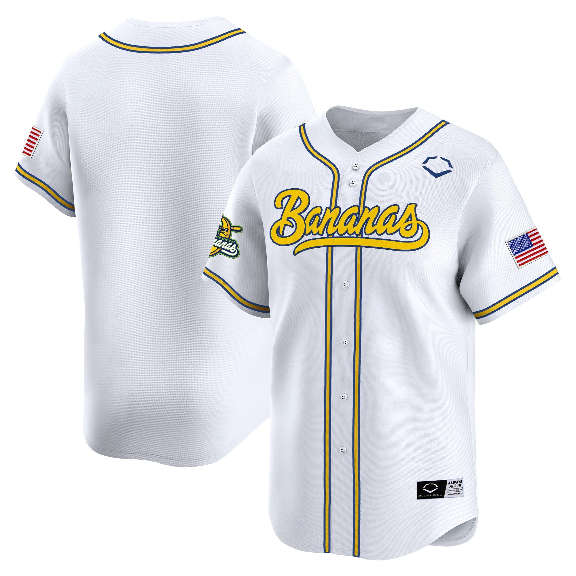 Men's Savannah Bananas Vapor Premier Limited Jersey - All stitched - White, Team