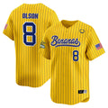 Men's Savannah Bananas Vapor Premier Limited Jersey - All stitched - Pinstripe, Jackson Olson
