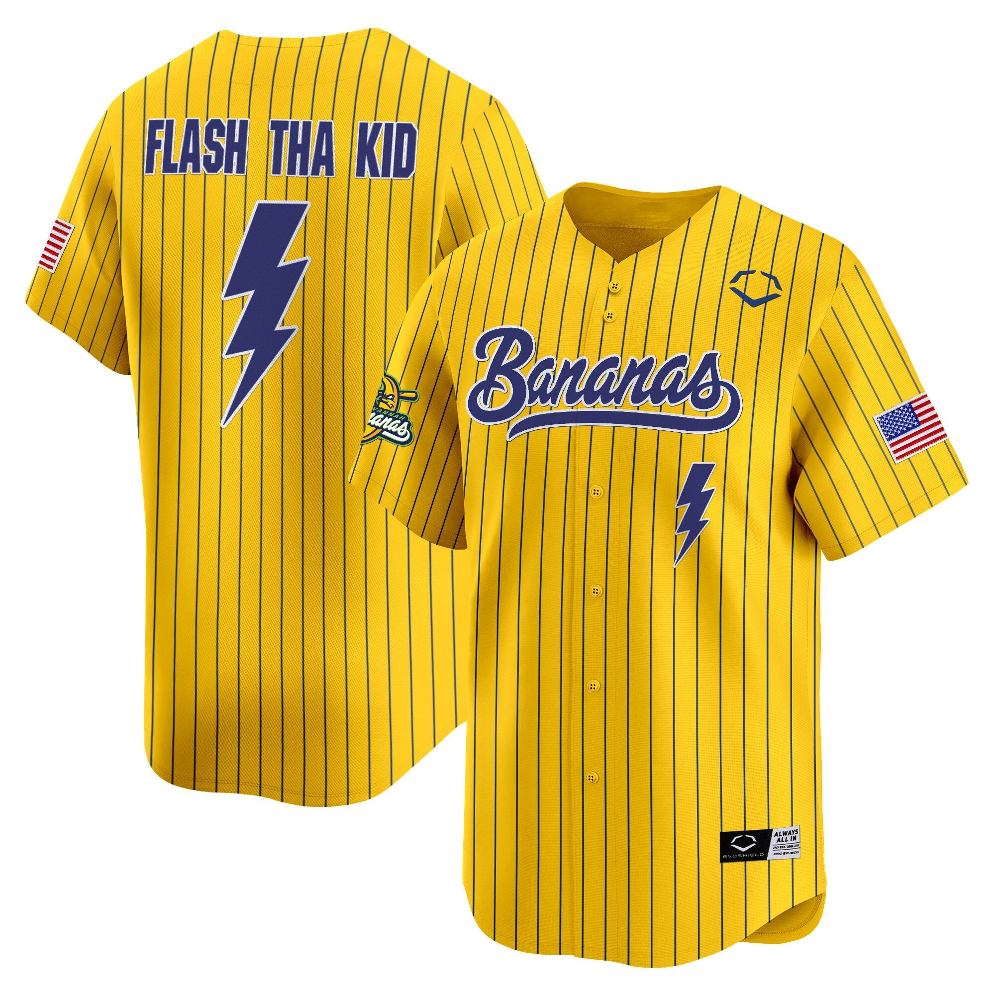 Men's Savannah Bananas Vapor Premier Limited Jersey - All stitched - Pinstripe, Malachi Mitchell