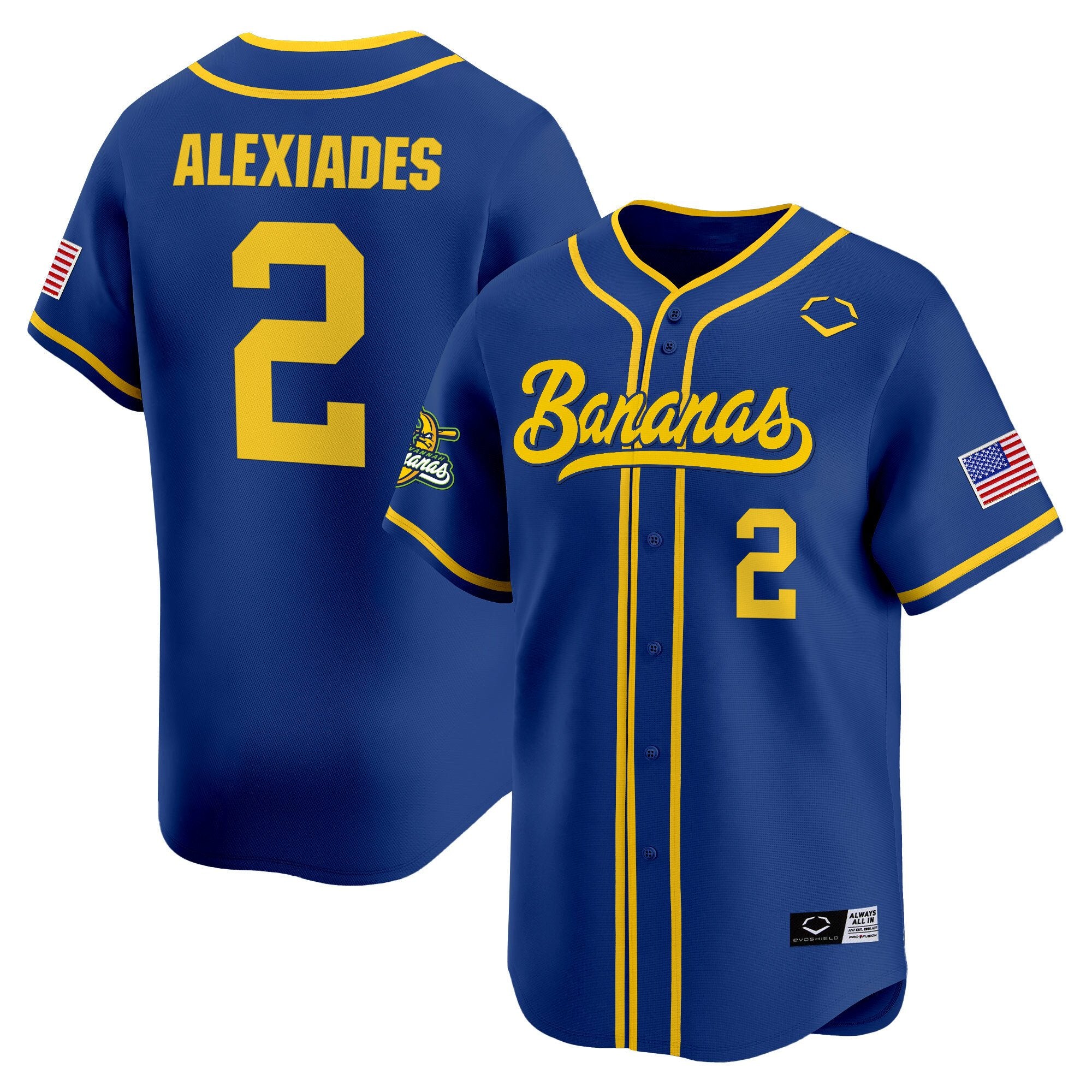 Men's Savannah Bananas Vapor Premier Limited Jersey - All stitched - Royal, Reese Alexiades