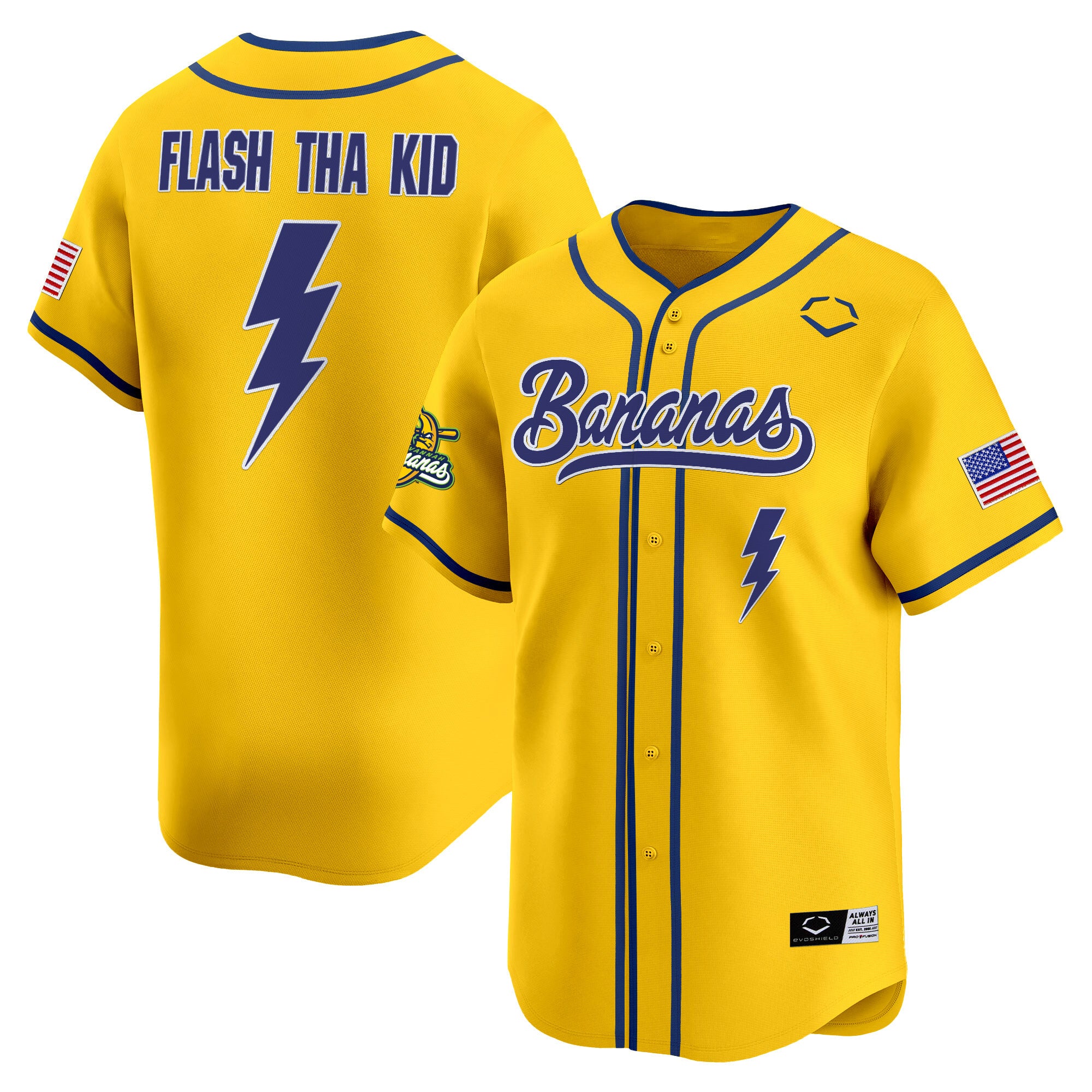 Men's Savannah Bananas Vapor Premier Limited Jersey - All stitched - Yellow, Malachi Mitchell