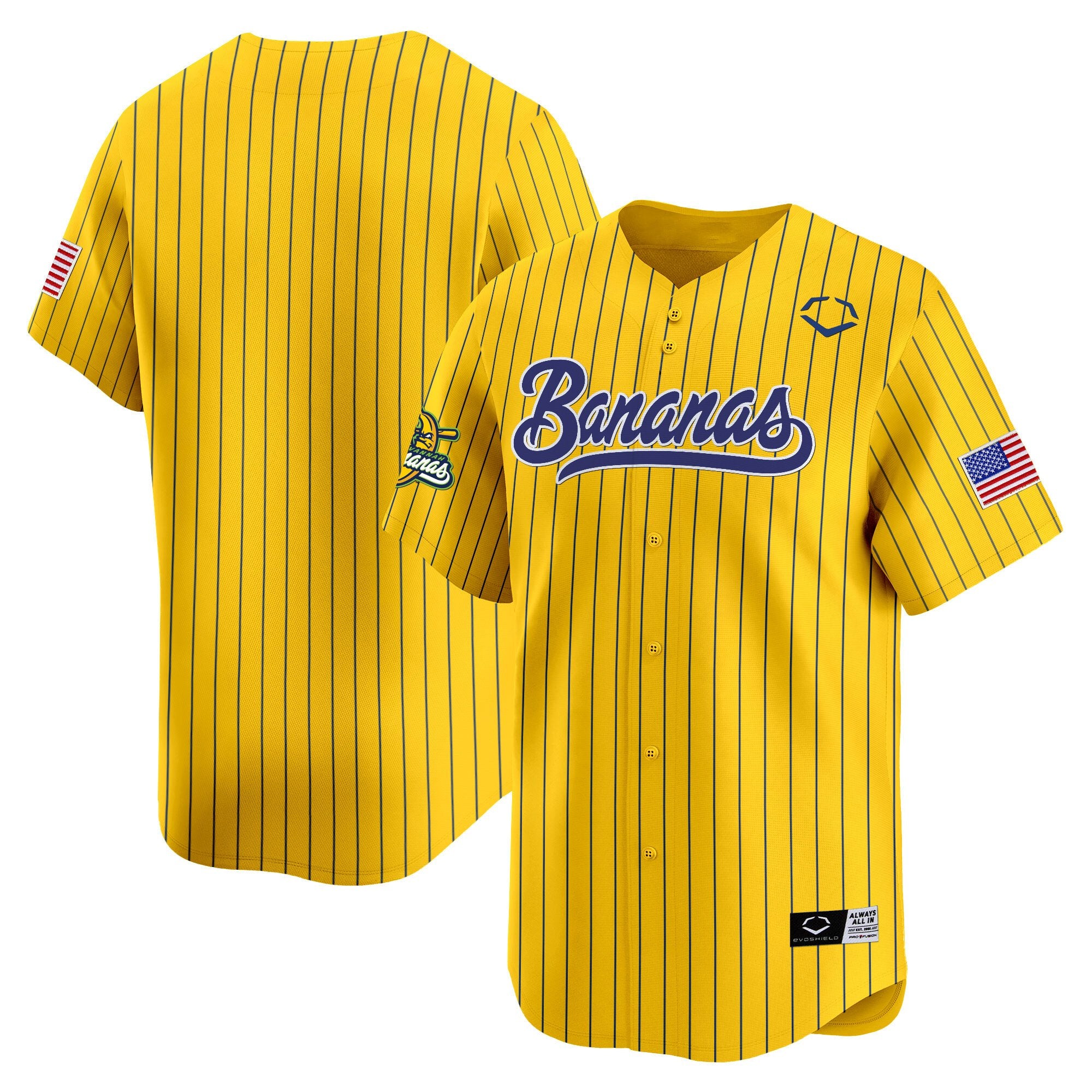 Men's Savannah Bananas Vapor Premier Limited Jersey - All stitched - Pinstripe, Team