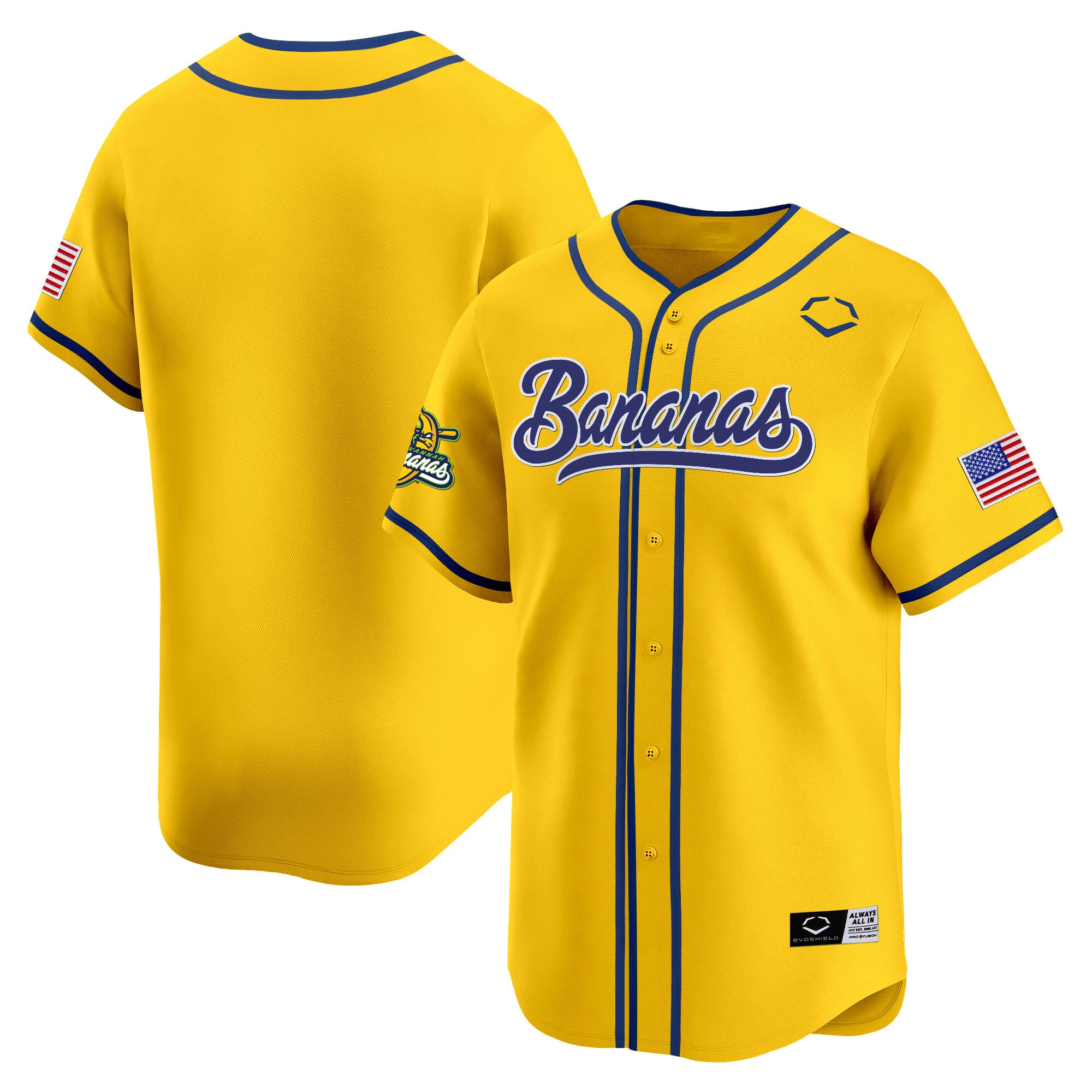 Men's Savannah Bananas Vapor Premier Limited Jersey - All stitched - Yellow, Team