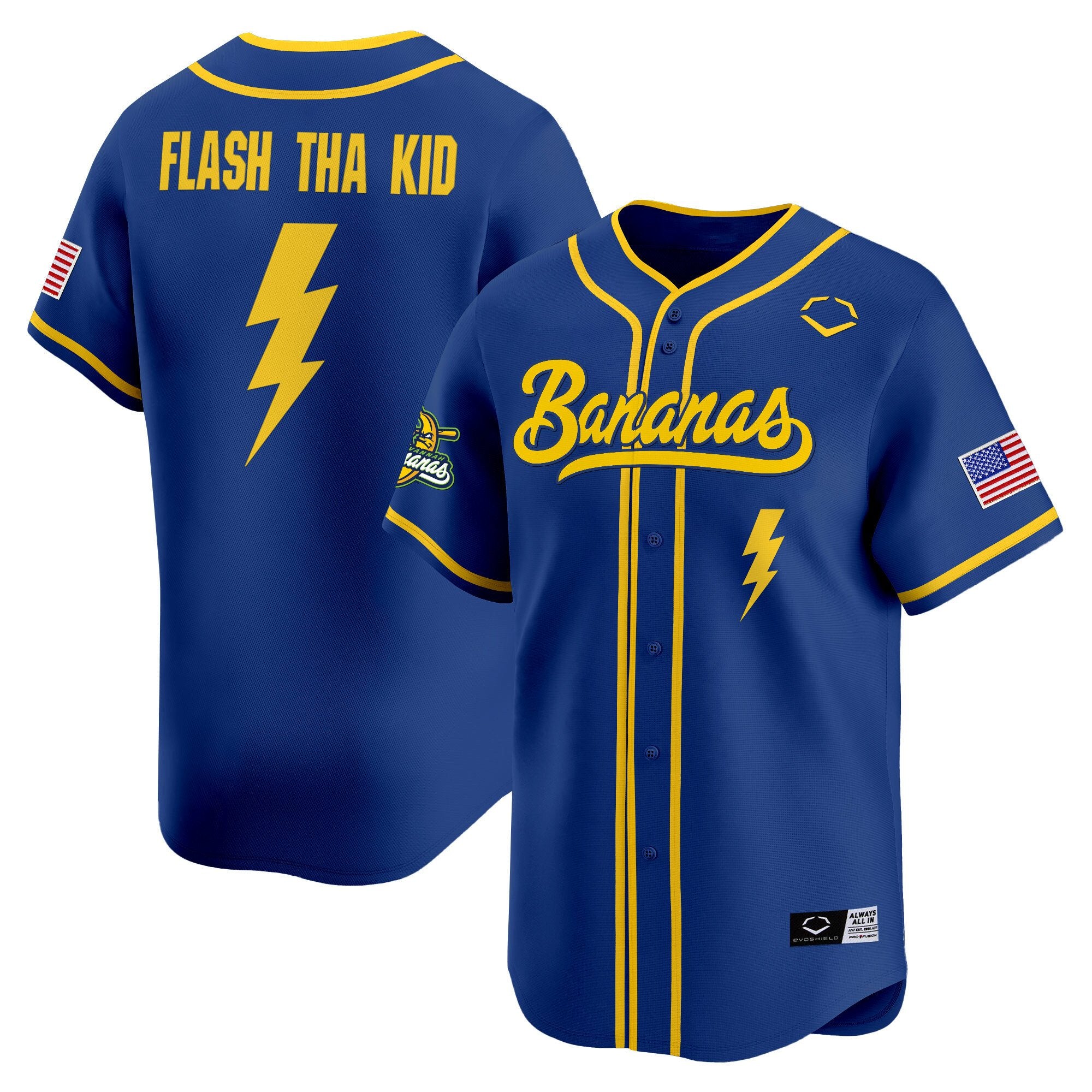 Men's Savannah Bananas Vapor Premier Limited Jersey - All stitched - Royal, Malachi Mitchell