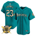 Men's Seattle Mariners Armed Forces Day Vapor Premier Limited Jersey - All Stitched - Aqua, Ty France
