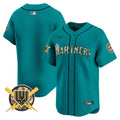 Men's Seattle Mariners Armed Forces Day Vapor Premier Limited Jersey - All Stitched - Aqua, Team