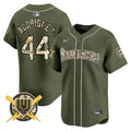 Men's Seattle Mariners Armed Forces Day Vapor Premier Limited Jersey - All Stitched - Green, Julio Rodríguez