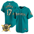 Men's Seattle Mariners Armed Forces Day Vapor Premier Limited Jersey - All Stitched - Aqua, Mitch Haniger