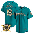 Men's Seattle Mariners Armed Forces Day Vapor Premier Limited Jersey - All Stitched - Aqua, Mitch Garver
