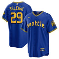 Men's Seattle Mariners City Connect Cool Base Jersey - All Stitched - Royal, Cal Raleigh
