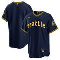 Men's Seattle Mariners City Connect Cool Base Jersey - All Stitched - Navy, Team