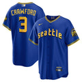 Men's Seattle Mariners City Connect Cool Base Jersey - All Stitched - Royal, J.P. Crawford