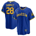 Men's Seattle Mariners City Connect Cool Base Jersey - All Stitched - Royal, Eugenio Suarez