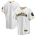 Men's Seattle Mariners City Connect Cool Base Jersey - All Stitched - White Gold, Team