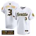 Men's Seattle Mariners 'Deep Sea Gothic Edition' Gold Vapor Premier Limited Jersey - All Stitched - White Gold, J.P. Crawford